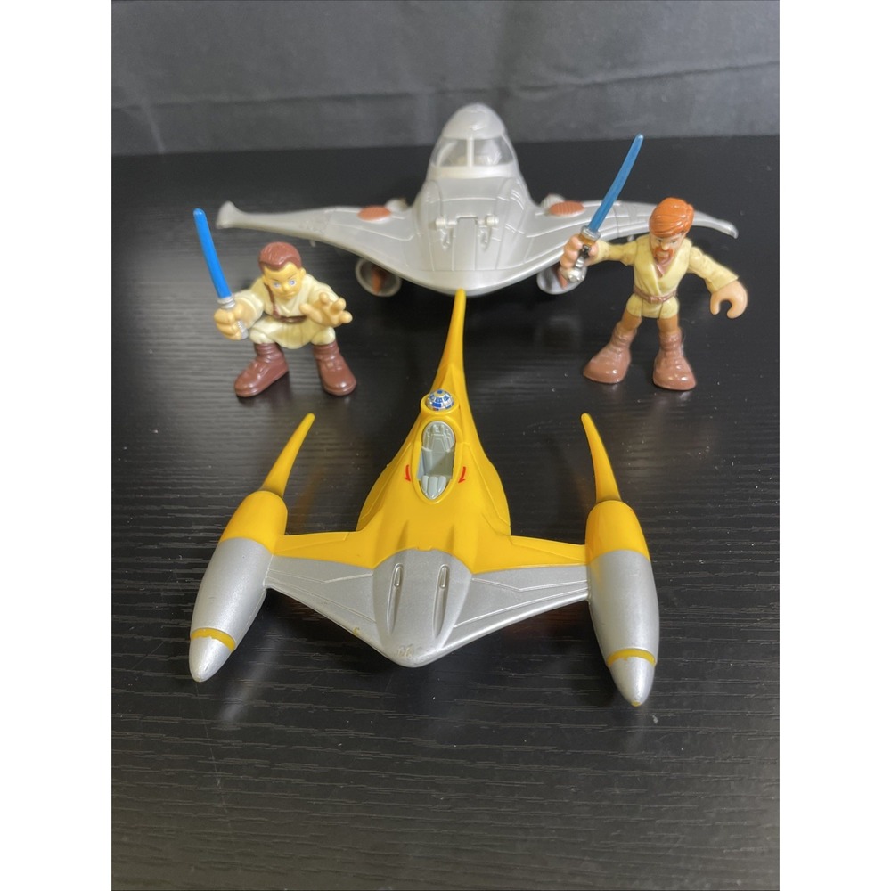 Star Wars Galactic Heroes Ships Figures Lot Obi-Wan Naboo Fighter